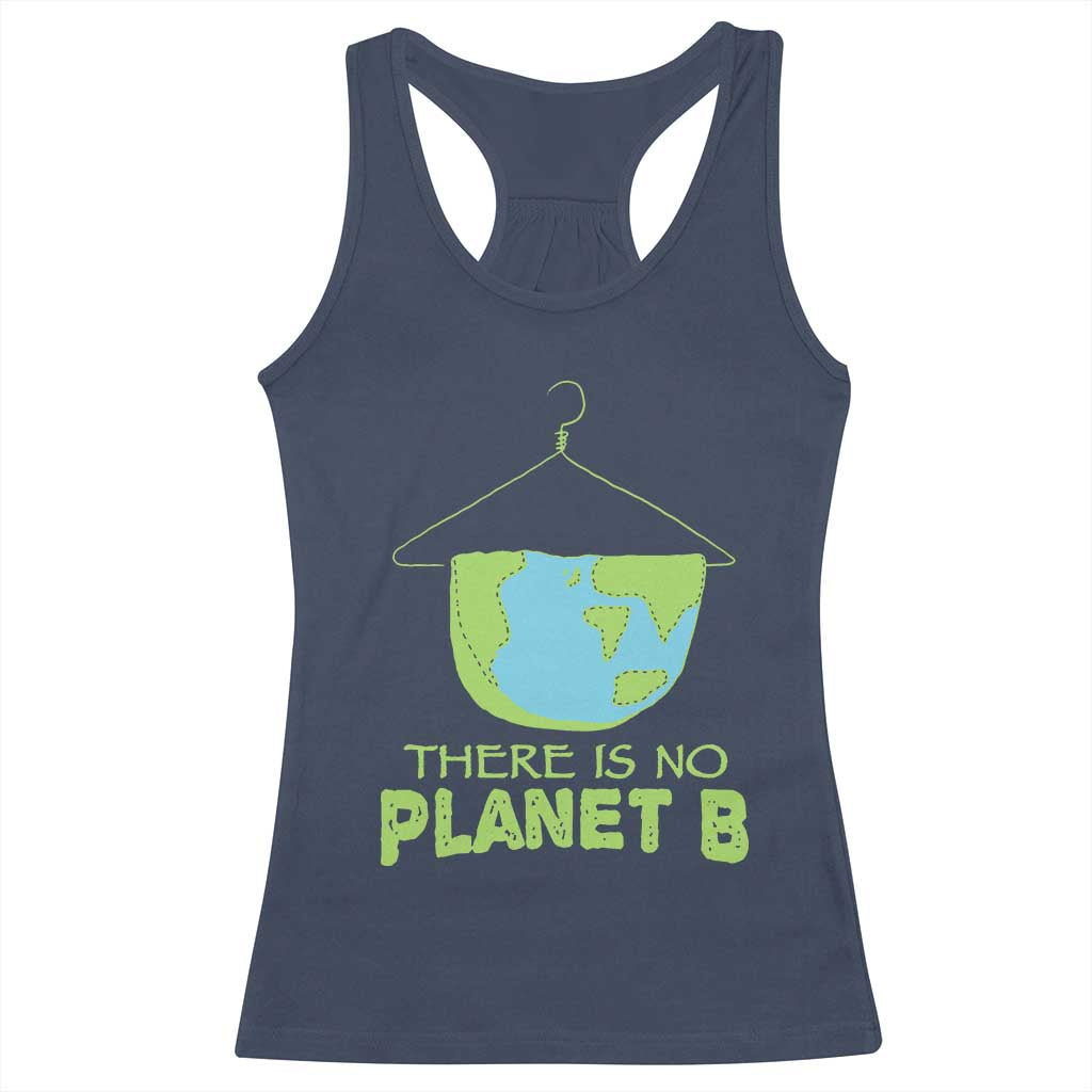 Earth Day Racerback Tank Top There Is No Planet B Save the Planet TS10 Navy Print Your Wear