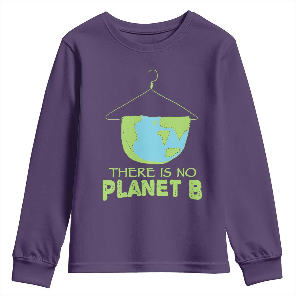 Earth Day Youth Sweatshirt There Is No Planet B Save the Planet TS10 Purple Print Your Wear