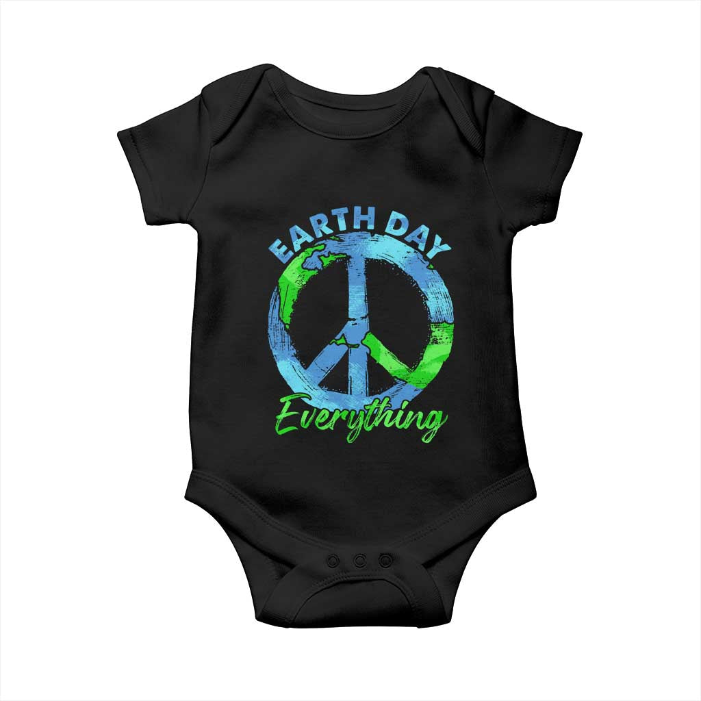 Piece Everyday Earth Day Baby Onesie Peace Sign Positive Vibes TS10 Black Print Your Wear