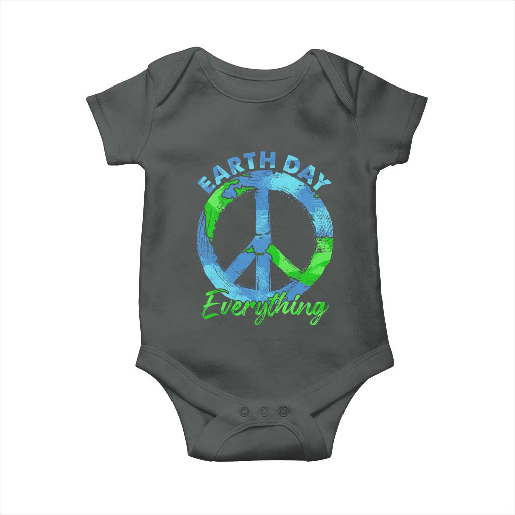 Piece Everyday Earth Day Baby Onesie Peace Sign Positive Vibes TS10 Dark Heather Print Your Wear