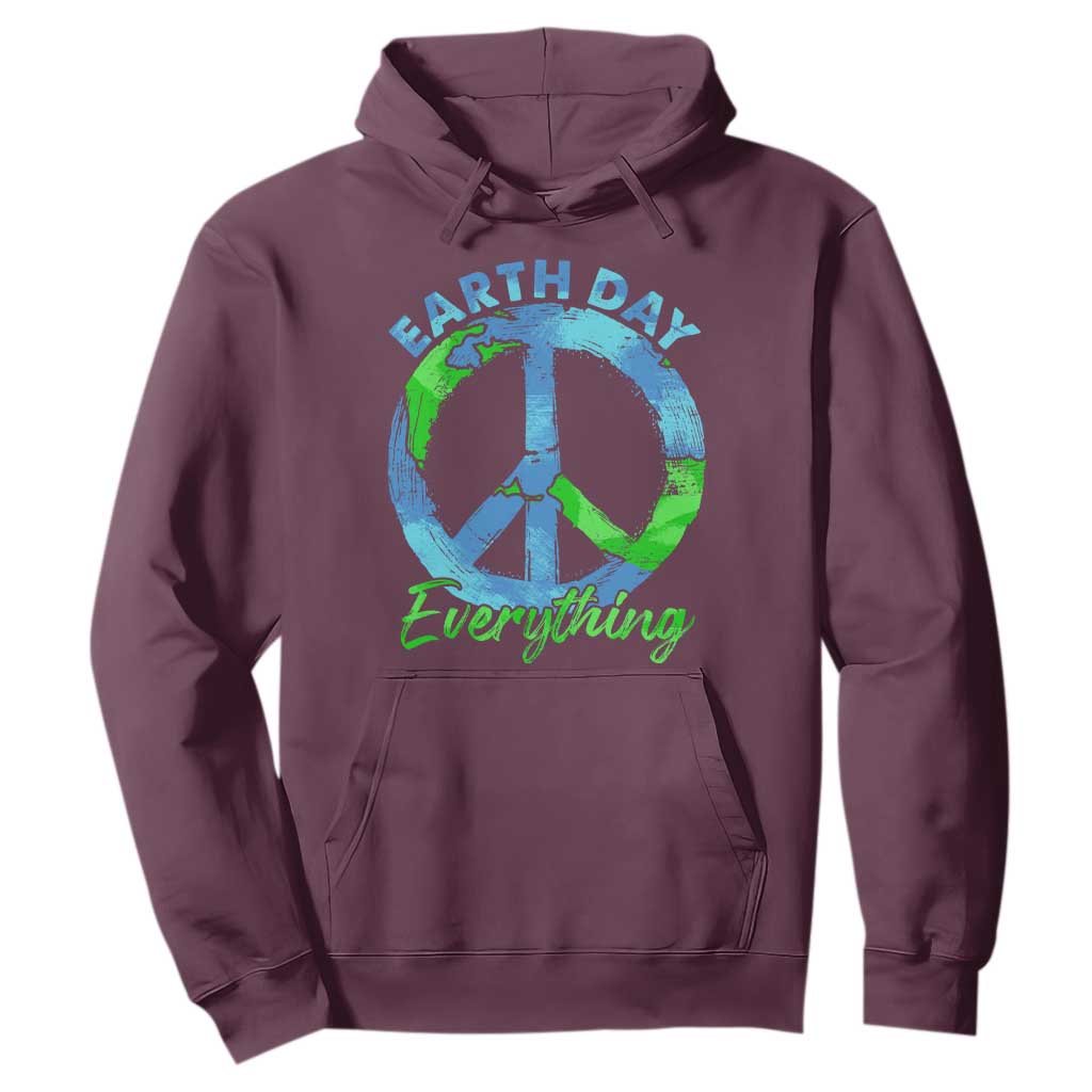 Piece Everyday Earth Day Hoodie Peace Sign Positive Vibes TS10 Maroon Print Your Wear