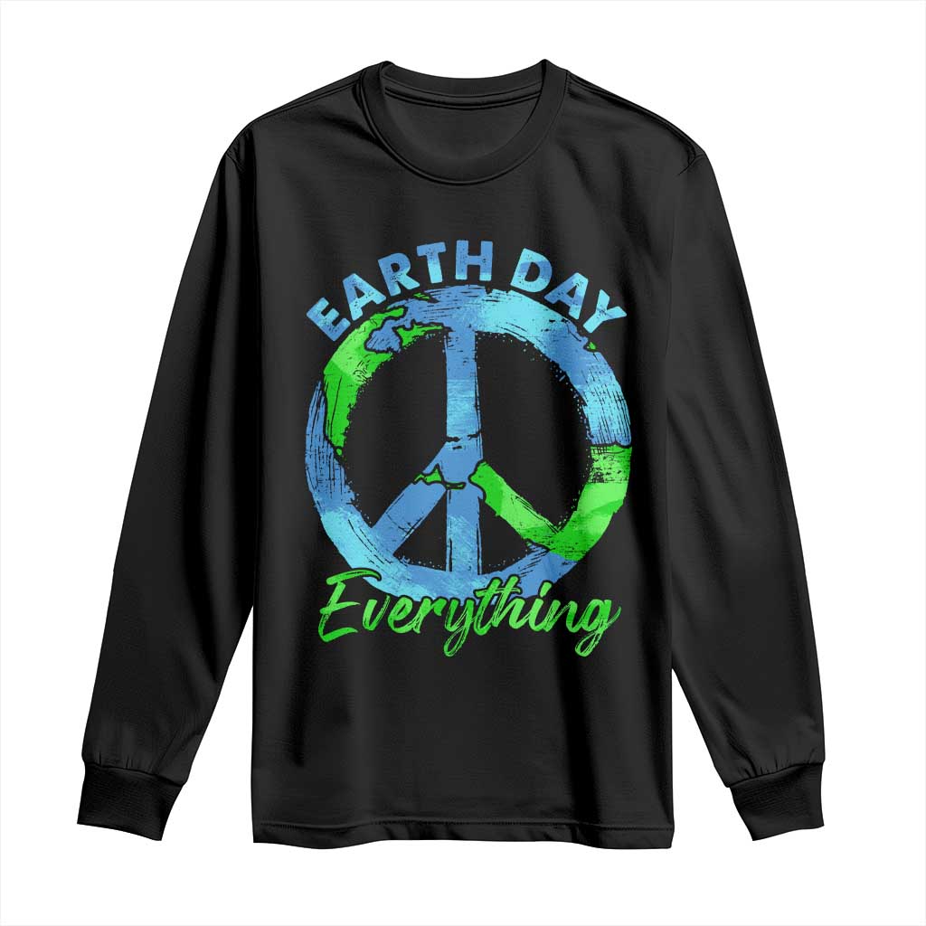 Piece Everyday Earth Day Long Sleeve Shirt Peace Sign Positive Vibes TS10 Black Print Your Wear