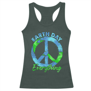 Piece Everyday Earth Day Racerback Tank Top Peace Sign Positive Vibes TS10 Dark Forest Green Print Your Wear
