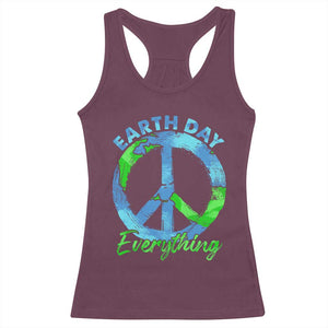 Piece Everyday Earth Day Racerback Tank Top Peace Sign Positive Vibes TS10 Maroon Print Your Wear