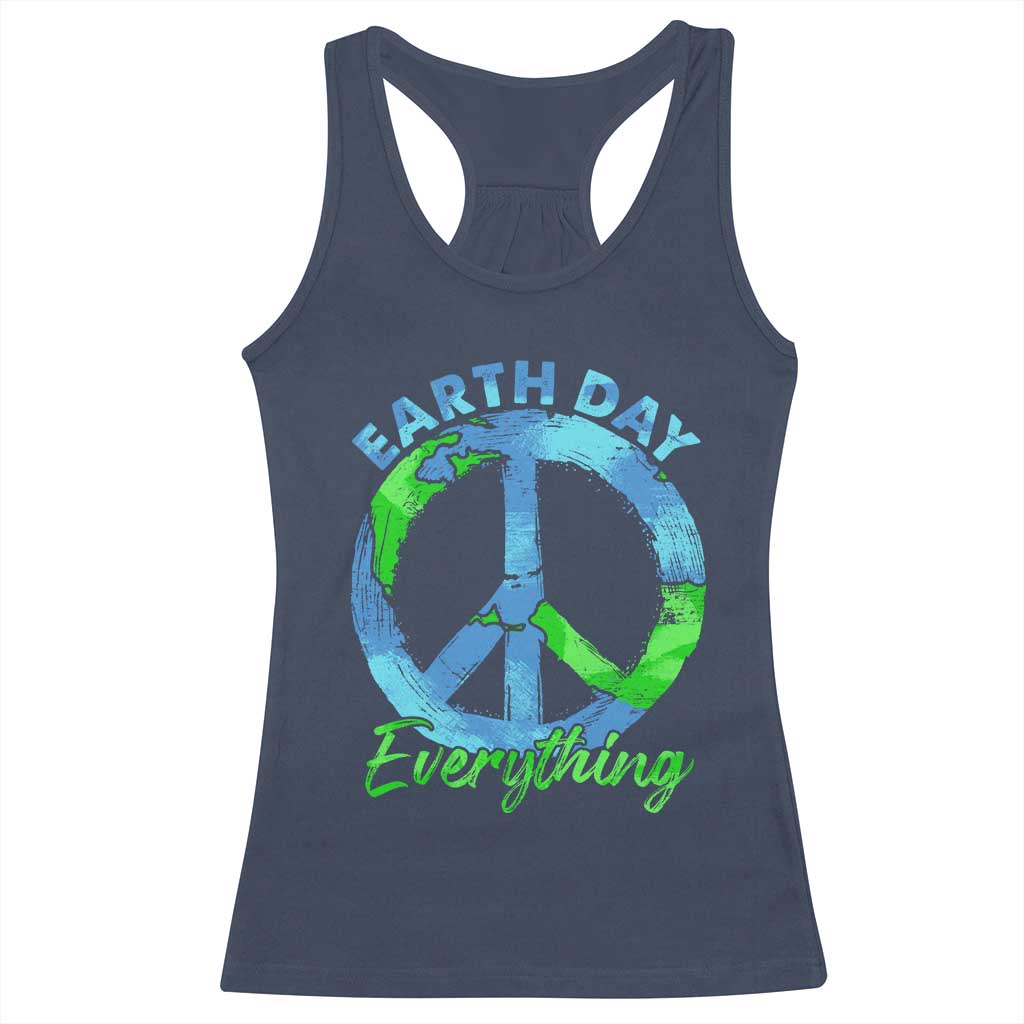 Piece Everyday Earth Day Racerback Tank Top Peace Sign Positive Vibes TS10 Navy Print Your Wear