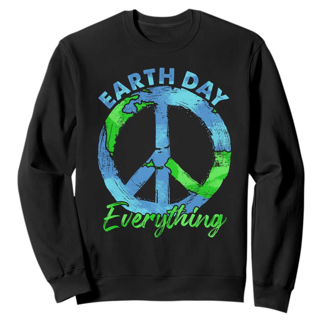 Piece Everyday Earth Day Sweatshirt Peace Sign Positive Vibes TS10 Black Print Your Wear