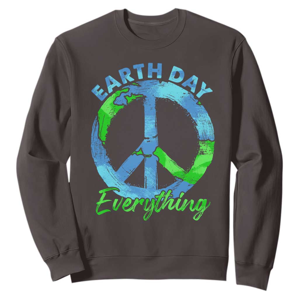 Piece Everyday Earth Day Sweatshirt Peace Sign Positive Vibes TS10 Dark Chocolate Print Your Wear