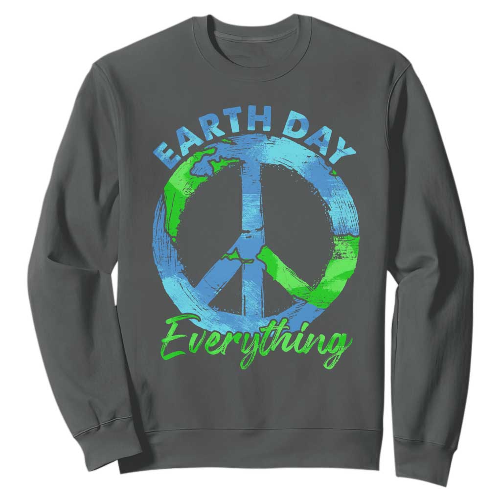 Piece Everyday Earth Day Sweatshirt Peace Sign Positive Vibes TS10 Dark Heather Print Your Wear
