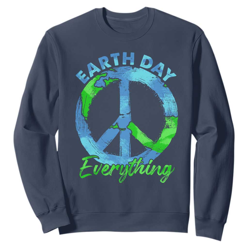 Piece Everyday Earth Day Sweatshirt Peace Sign Positive Vibes TS10 Navy Print Your Wear