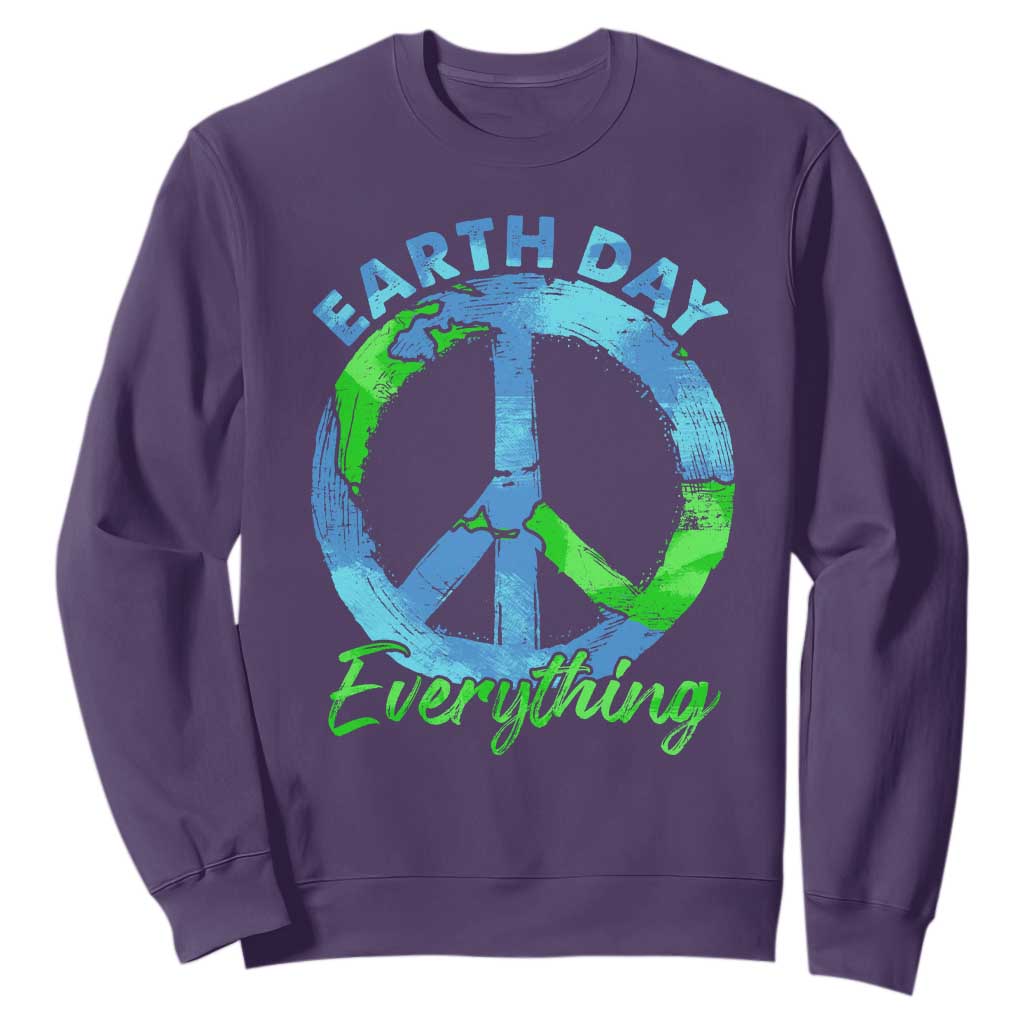 Piece Everyday Earth Day Sweatshirt Peace Sign Positive Vibes TS10 Purple Print Your Wear