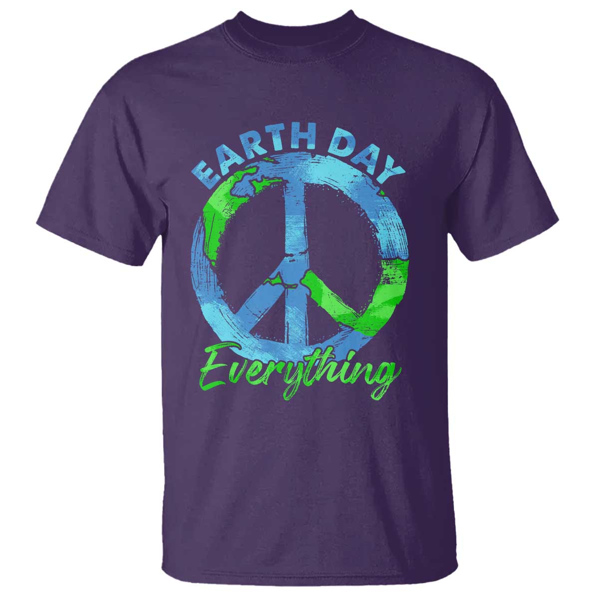 Piece Everyday Earth Day T Shirt Peace Sign Positive Vibes TS10 Purple Print Your Wear