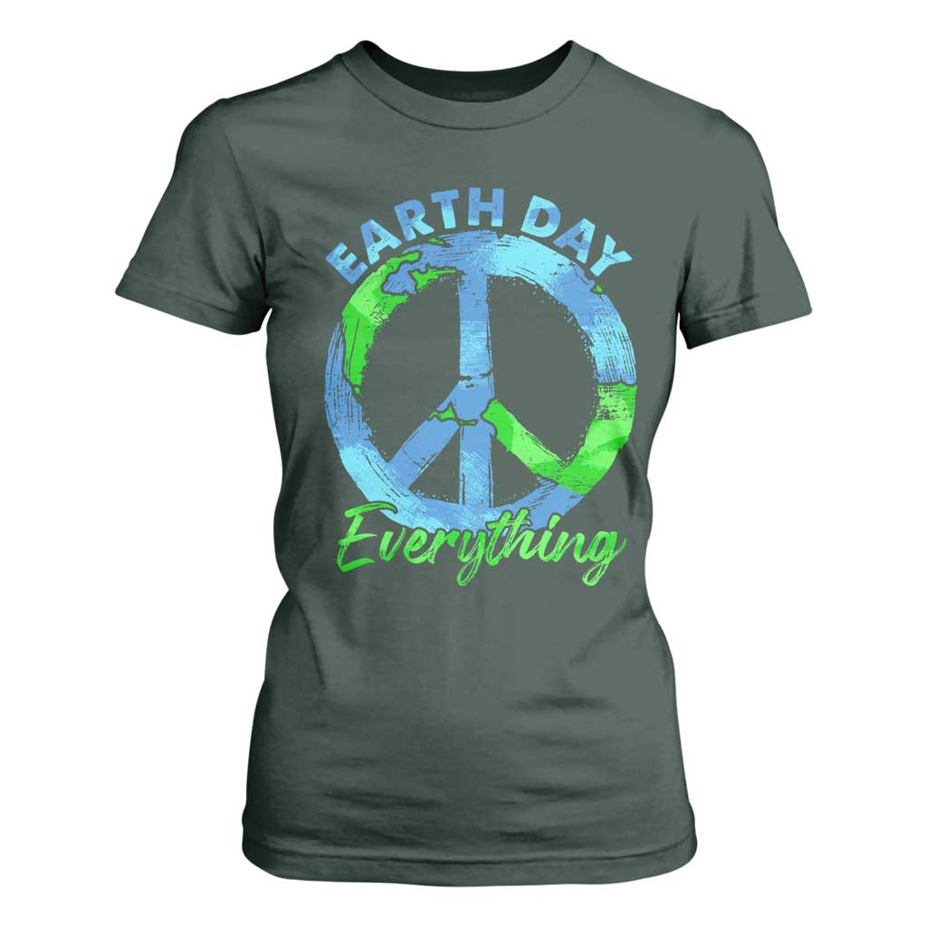 Piece Everyday Earth Day T Shirt For Women Peace Sign Positive Vibes TS10 Dark Forest Green Print Your Wear