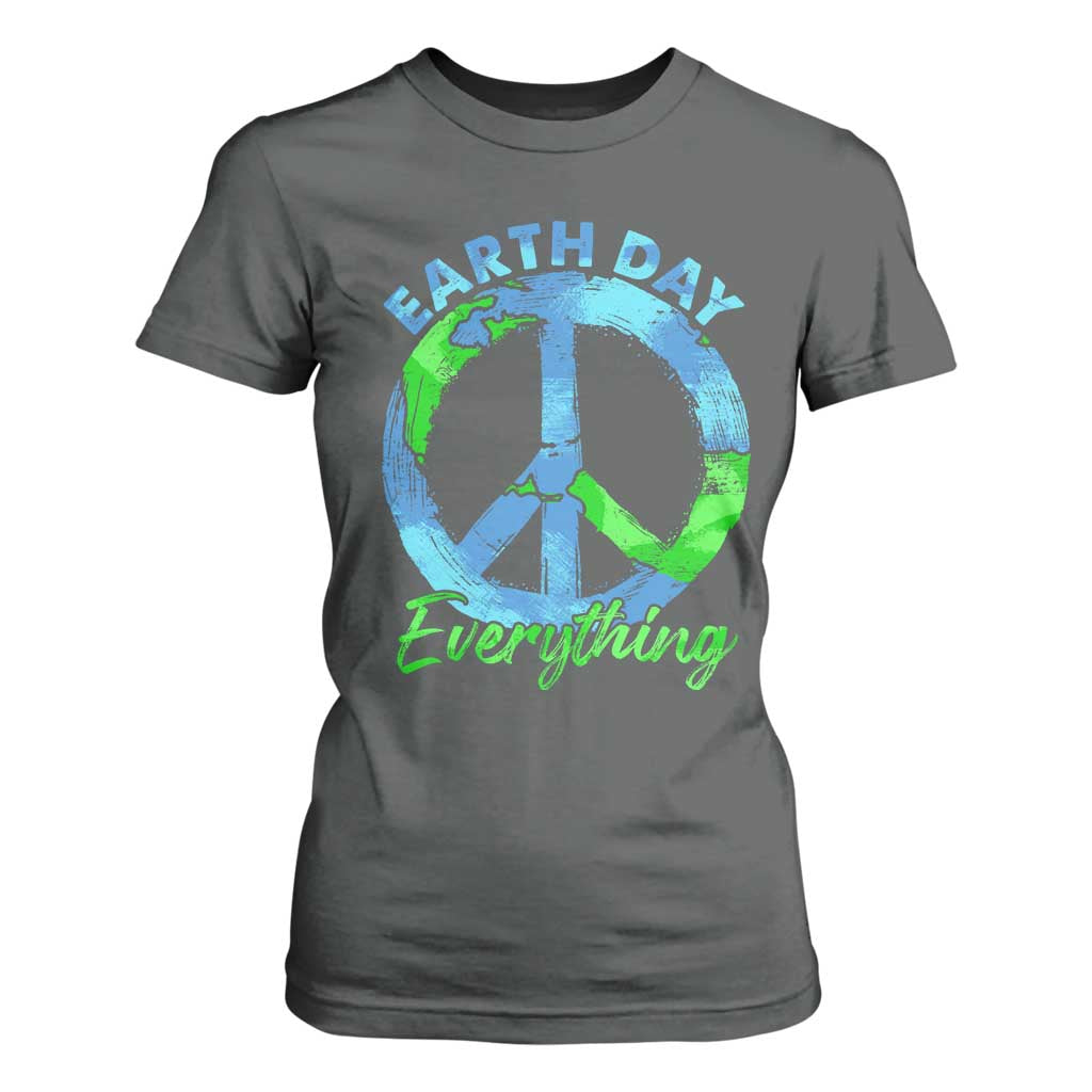Piece Everyday Earth Day T Shirt For Women Peace Sign Positive Vibes TS10 Dark Heather Print Your Wear