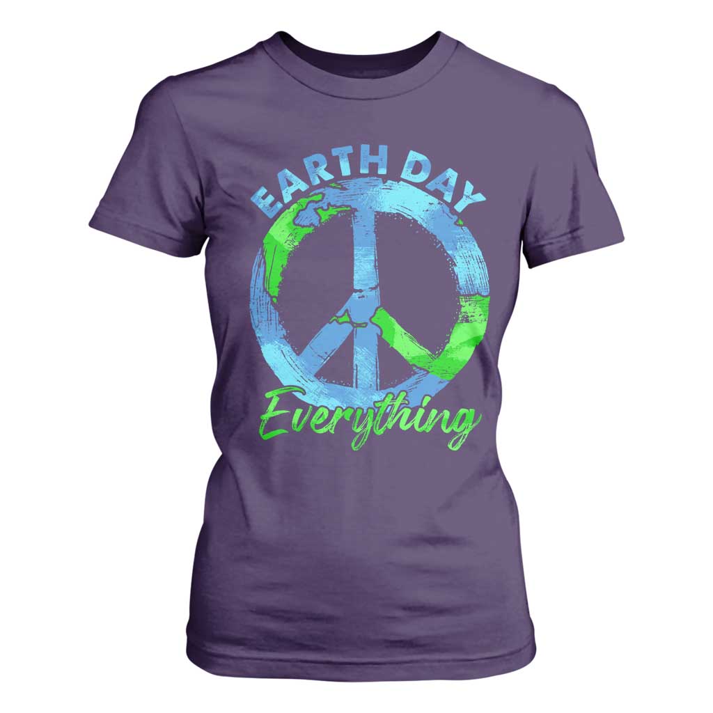 Piece Everyday Earth Day T Shirt For Women Peace Sign Positive Vibes TS10 Purple Print Your Wear
