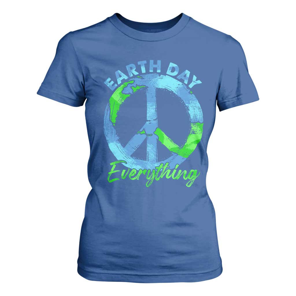 Piece Everyday Earth Day T Shirt For Women Peace Sign Positive Vibes TS10 Royal Blue Print Your Wear