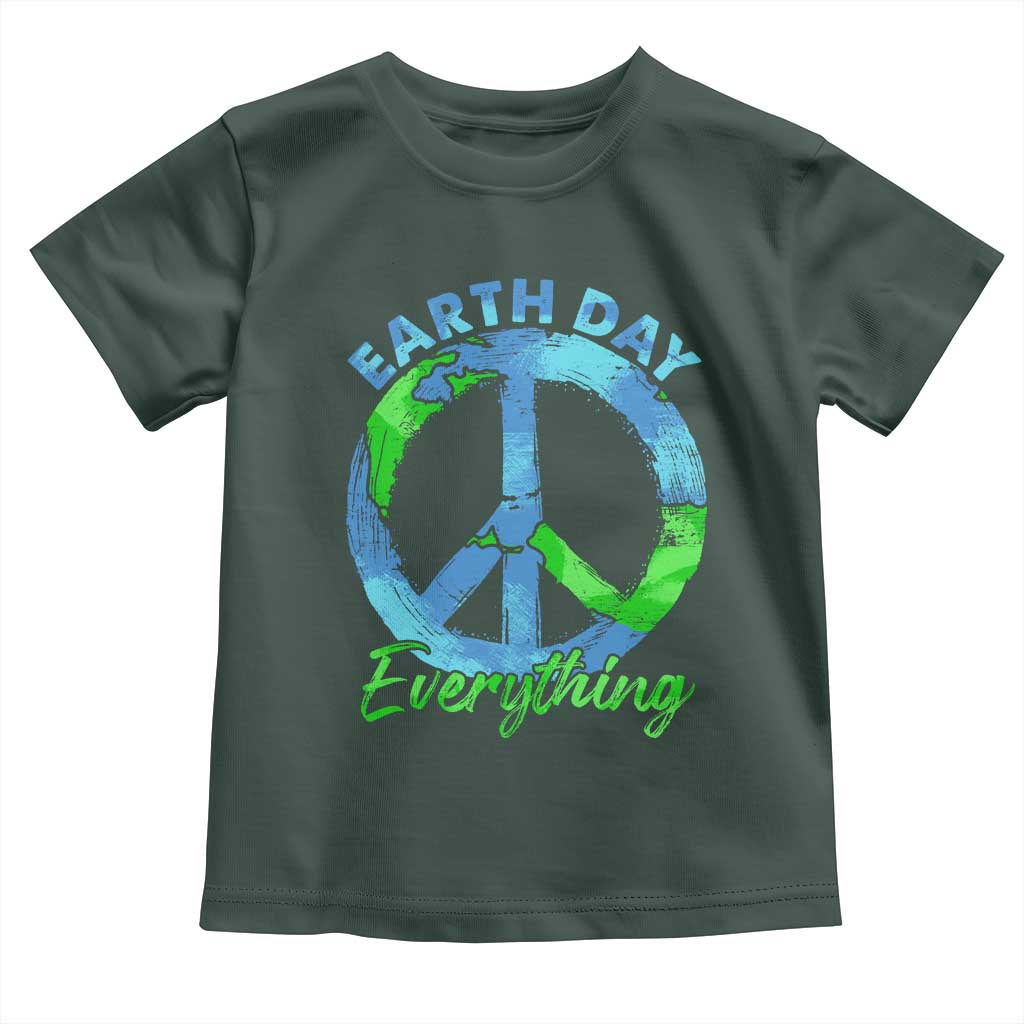 Piece Everyday Earth Day Toddler T Shirt Peace Sign Positive Vibes TS10 Dark Forest Green Print Your Wear