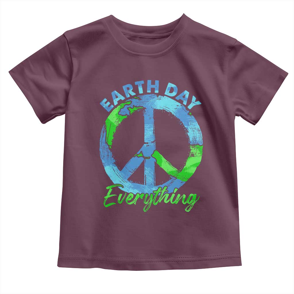 Piece Everyday Earth Day Toddler T Shirt Peace Sign Positive Vibes TS10 Maroon Print Your Wear