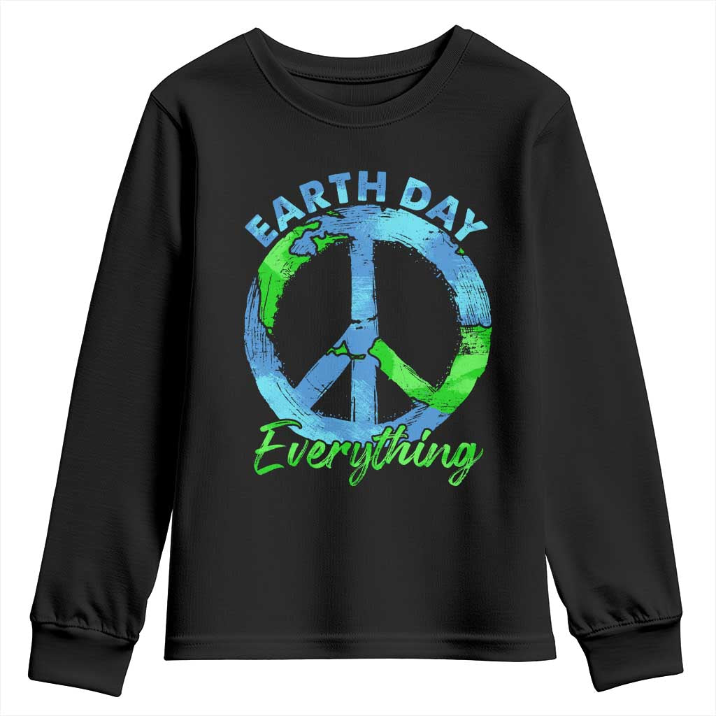 Piece Everyday Earth Day Youth Sweatshirt Peace Sign Positive Vibes TS10 Black Print Your Wear