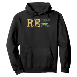 Retro Earth Day Hoodie Recycle Reuse Renew Rethink Protect Earth TS10 Black Print Your Wear
