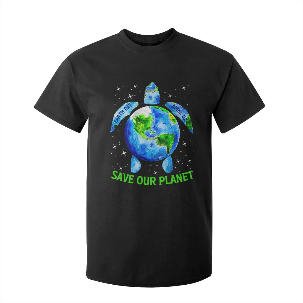 Earth Day 2025 T Shirt For Kid Save The Planet Sea Turtle Recycle Ocean Environment TS10 Black Print Your Wear