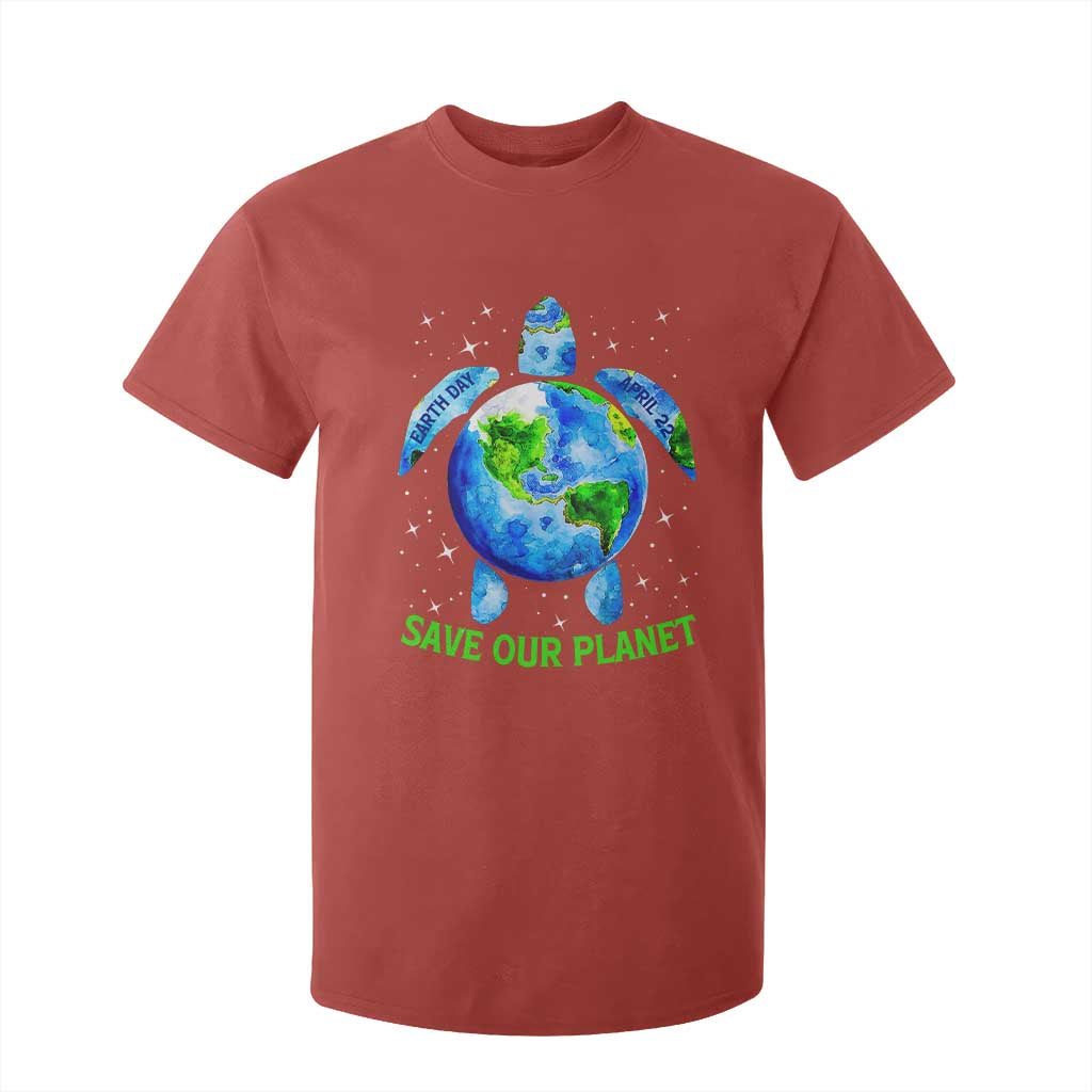 Earth Day 2025 T Shirt For Kid Save The Planet Sea Turtle Recycle Ocean Environment TS10 Red Print Your Wear