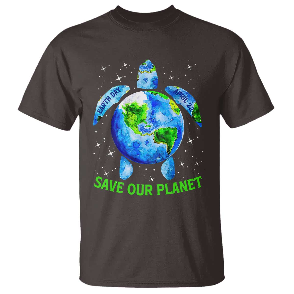 Earth Day 2025 T Shirt Save The Planet Sea Turtle Recycle Ocean Environment TS10 Dark Chocolate Print Your Wear