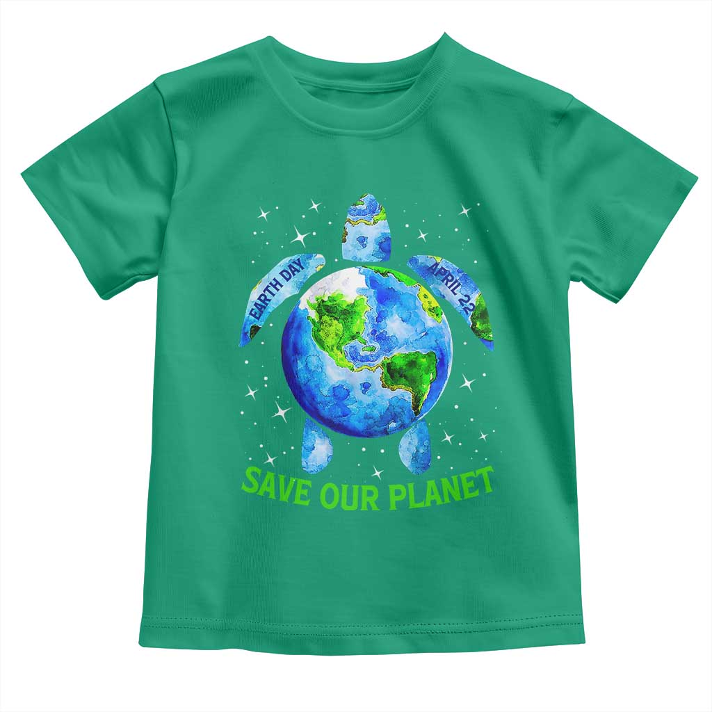 Earth Day 2025 Toddler T Shirt Save The Planet Sea Turtle Recycle Ocean Environment TS10 Irish Green Print Your Wear