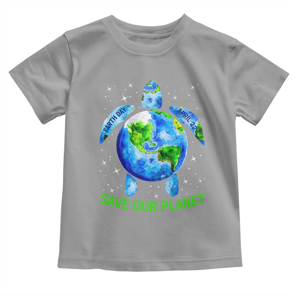 Earth Day 2025 Toddler T Shirt Save The Planet Sea Turtle Recycle Ocean Environment TS10 Sport Gray Print Your Wear