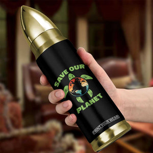 Retro Earth Day Bullet Tumbler Save Our Planet Sea Turtle Recycle Ocean Environment TS10 Print Your Wear