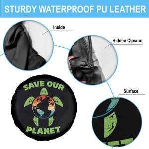 Retro Earth Day Spare Tire Cover Save Our Planet Sea Turtle Recycle Ocean Environment TS10 Print Your Wear