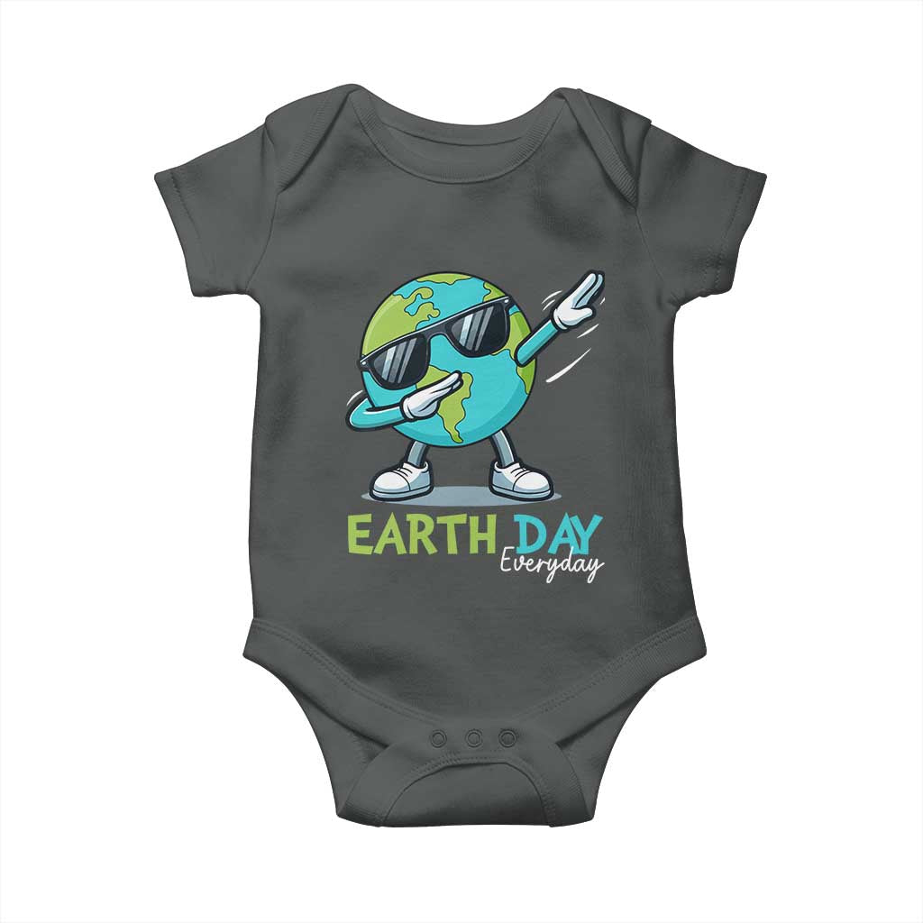 Dabbing Earth Day Baby Onesie Everyday Positive Vibes Nature Lover Gifts TS10 Dark Heather Print Your Wear