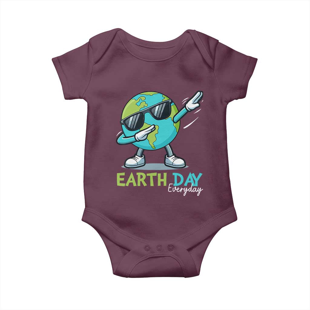 Dabbing Earth Day Baby Onesie Everyday Positive Vibes Nature Lover Gifts TS10 Maroon Print Your Wear