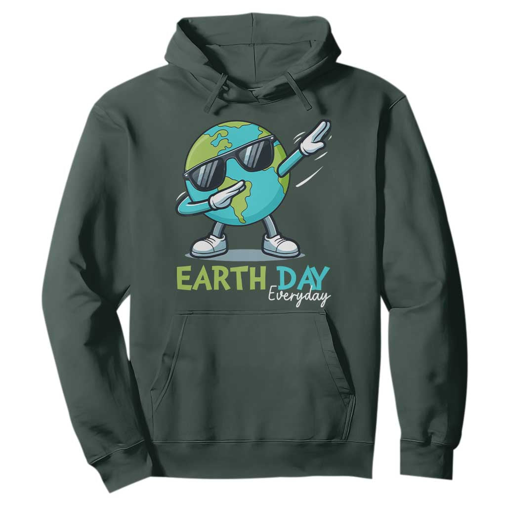 Dabbing Earth Day Hoodie Everyday Positive Vibes Nature Lover Gifts TS10 Dark Forest Green Print Your Wear