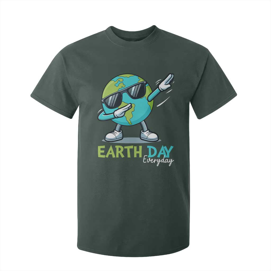 Dabbing Earth Day T Shirt For Kid Everyday Positive Vibes Nature Lover Gifts TS10 Dark Forest Green Print Your Wear