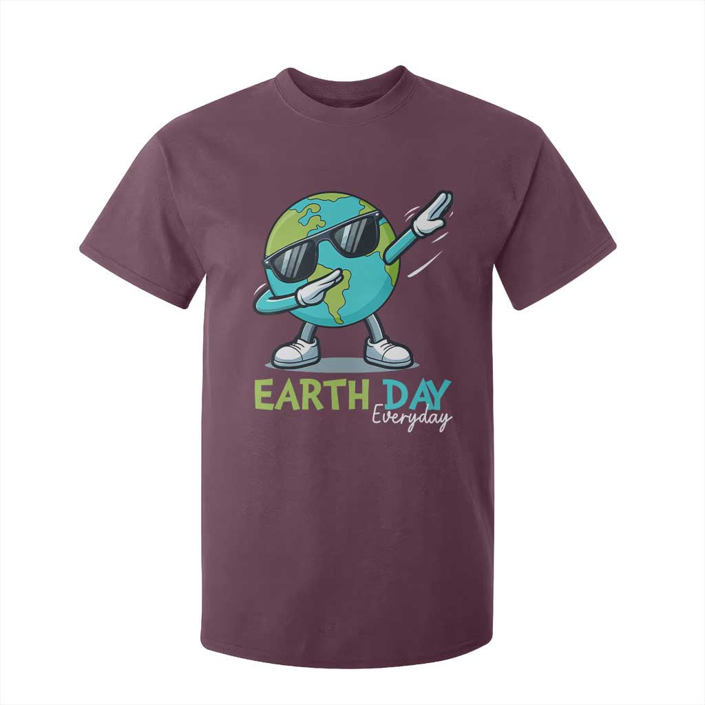 Dabbing Earth Day T Shirt For Kid Everyday Positive Vibes Nature Lover Gifts TS10 Maroon Print Your Wear