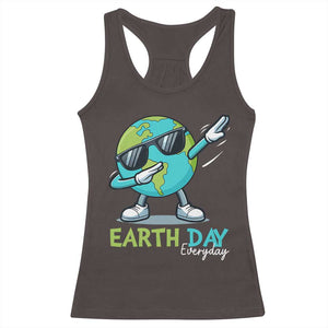 Dabbing Earth Day Racerback Tank Top Everyday Positive Vibes Nature Lover Gifts TS10 Dark Chocolate Print Your Wear