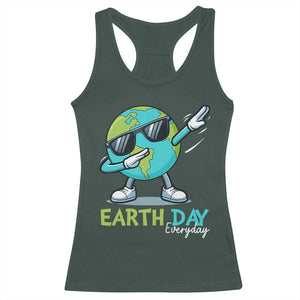 Dabbing Earth Day Racerback Tank Top Everyday Positive Vibes Nature Lover Gifts TS10 Dark Forest Green Print Your Wear