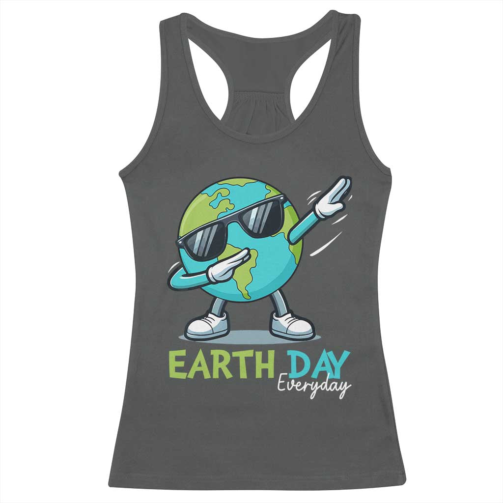 Dabbing Earth Day Racerback Tank Top Everyday Positive Vibes Nature Lover Gifts TS10 Dark Heather Print Your Wear