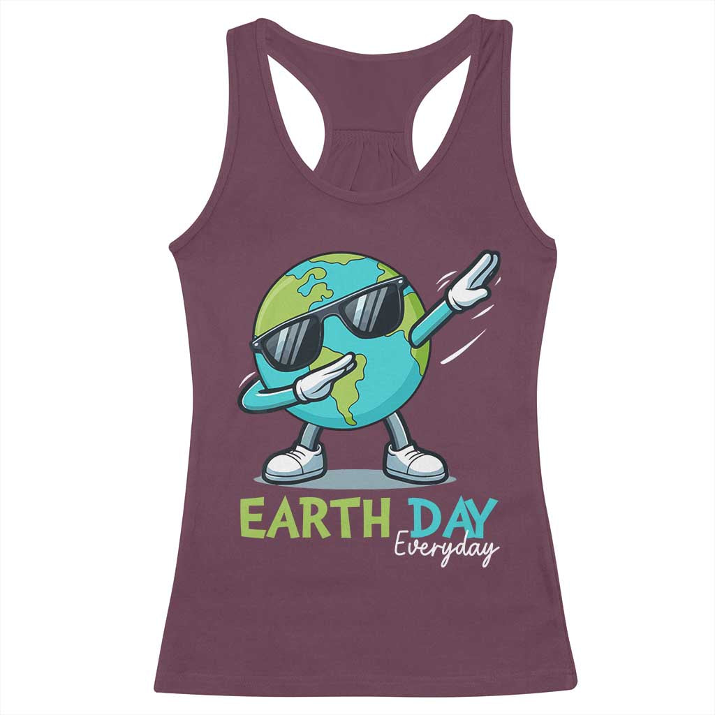 Dabbing Earth Day Racerback Tank Top Everyday Positive Vibes Nature Lover Gifts TS10 Maroon Print Your Wear
