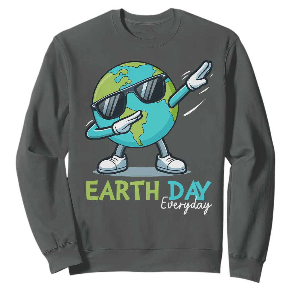 Dabbing Earth Day Sweatshirt Everyday Positive Vibes Nature Lover Gifts TS10 Dark Heather Print Your Wear