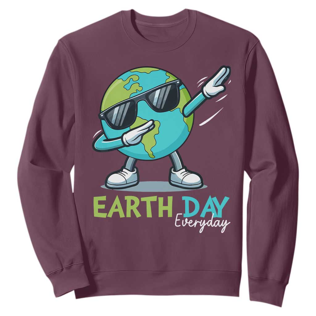 Dabbing Earth Day Sweatshirt Everyday Positive Vibes Nature Lover Gifts TS10 Maroon Print Your Wear