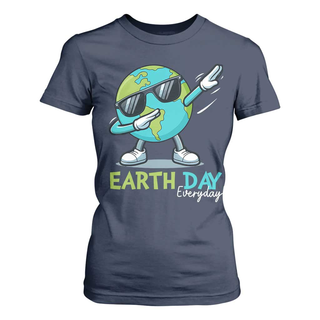 Dabbing Earth Day T Shirt For Women Everyday Positive Vibes Nature Lover Gifts TS10 Navy Print Your Wear