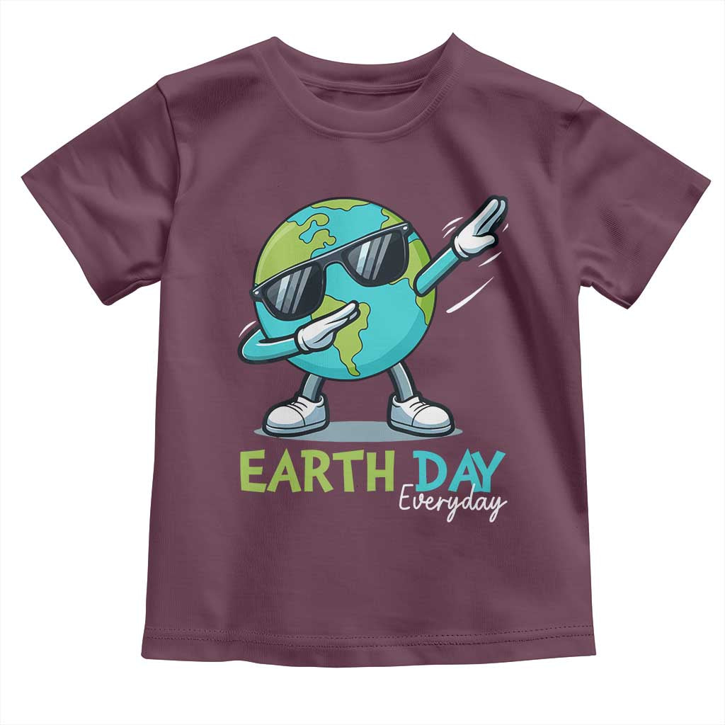 Dabbing Earth Day Toddler T Shirt Everyday Positive Vibes Nature Lover Gifts TS10 Maroon Print Your Wear