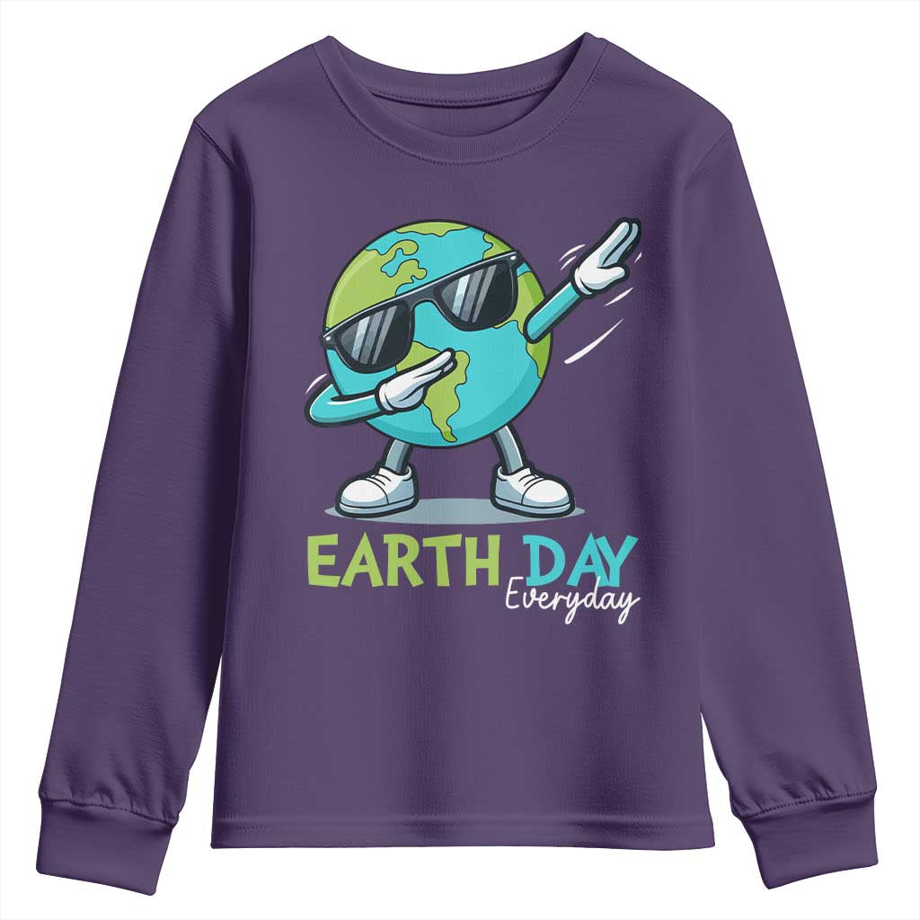 Dabbing Earth Day Youth Sweatshirt Everyday Positive Vibes Nature Lover Gifts TS10 Purple Print Your Wear
