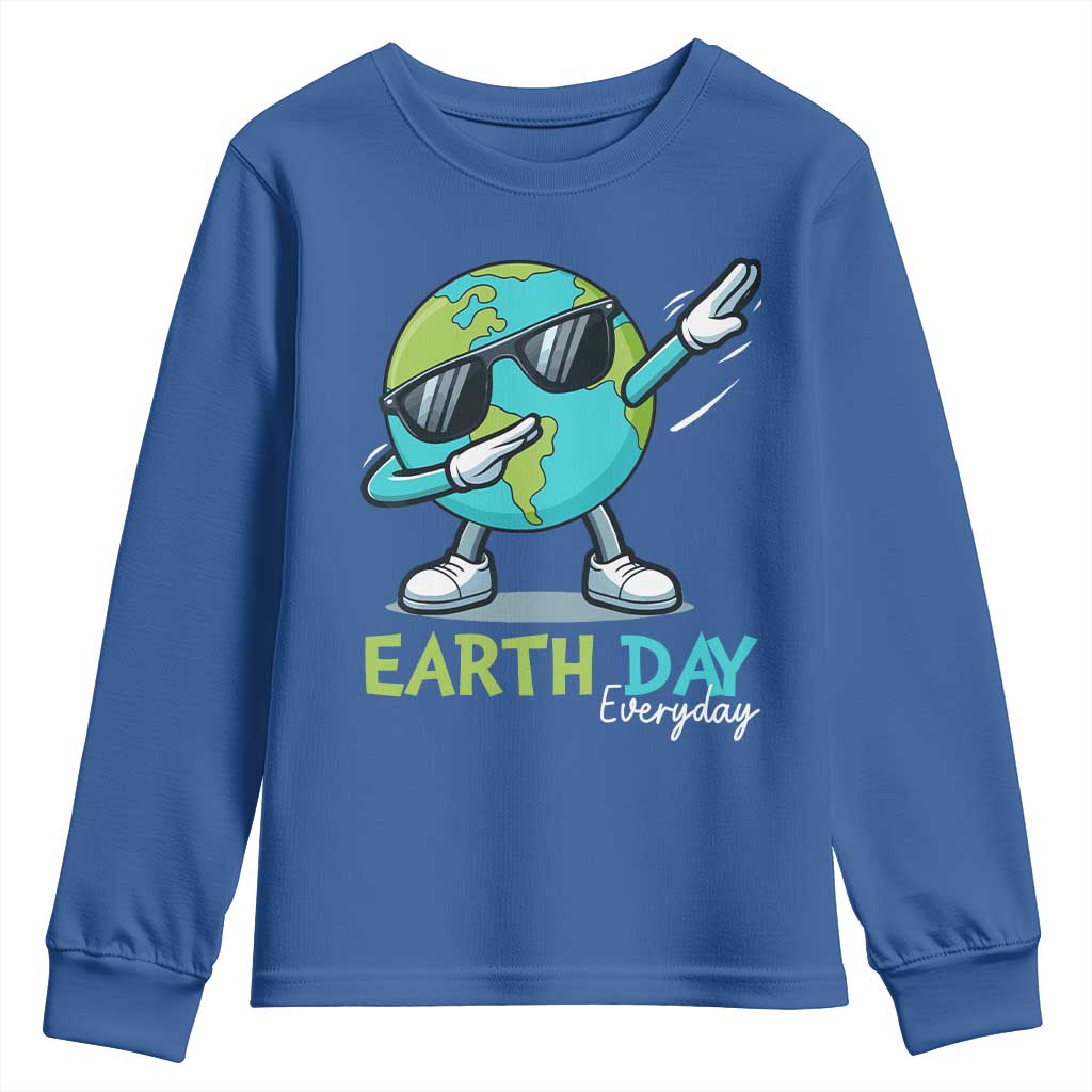 Dabbing Earth Day Youth Sweatshirt Everyday Positive Vibes Nature Lover Gifts TS10 Royal Blue Print Your Wear