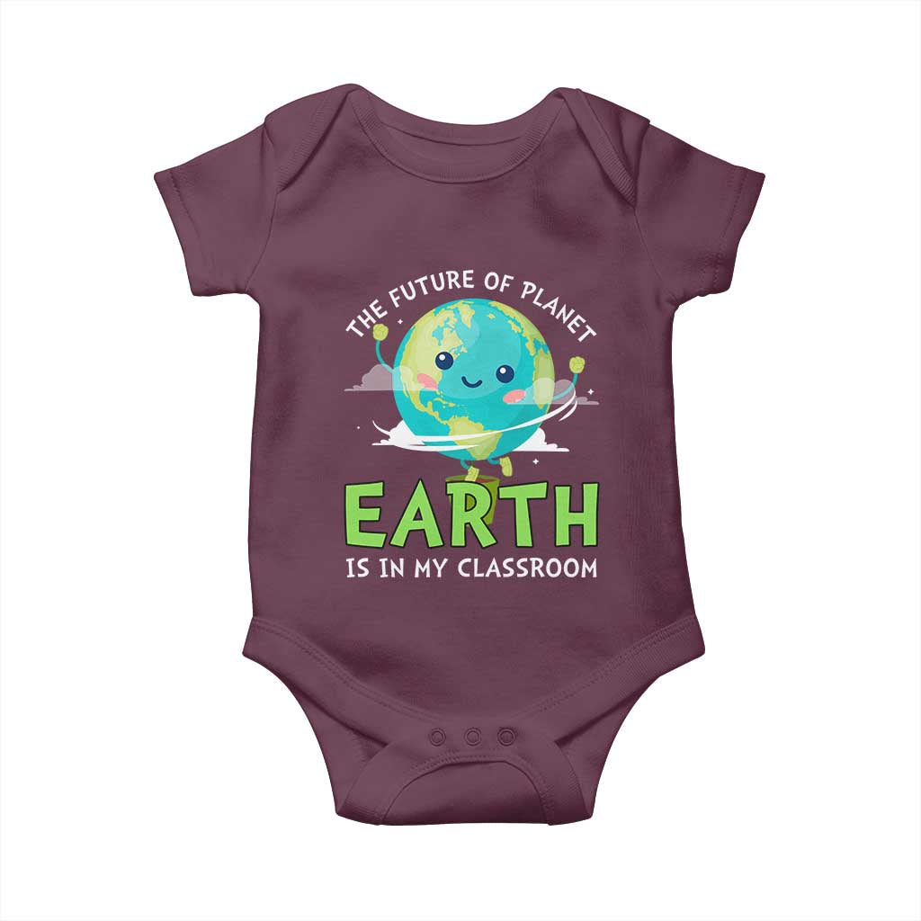 Earth Day Teachers Baby Onesie Funny Classroom TS10 Maroon Print Your Wear