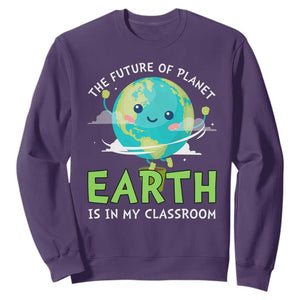 Earth Day Teachers Sweatshirt Funny Classroom TS10 Purple Print Your Wear