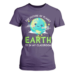 Earth Day Teachers T Shirt For Women Funny Classroom TS10 Purple Print Your Wear