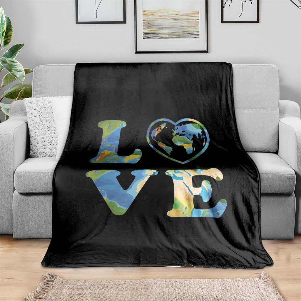 Earth Day Throw Blanket Heart Environmental Nature Recycling Lovers TS10 Print Your Wear