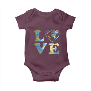 Earth Day Baby Onesie Heart Environmental Nature Recycling Lovers TS10 Maroon Print Your Wear